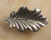 Fancy Oak Leaf Large Pewter Cabinet Knob/Pull