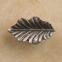 Fancy Oak Leaf Small Pewter Cabinet Knob/Pull