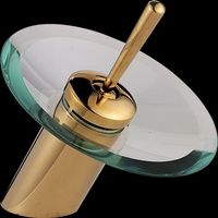 Faucets Brass/Glass, Brass Waterfall Faucet - 7"