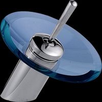 Faucets Brass/Glass, Chrome Waterfall Faucet - 7"