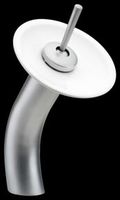 Faucets Brass/White Ceramic, Satin Nickel Finish Waterfall Faucet - 12"