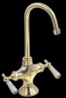 Faucets Bright Brass, Brass Single Hole Gooseneck Faucet