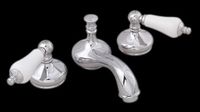 Faucets Bright Chrome, Chrome Bells with Porcelain Lever Handles