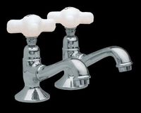 Faucets Bright Chrome, Philadelphia, Porcelain Cross Handles