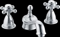 Faucets Bright Chrome Plated Brass, Widespread Faucet W/Nautical Cross Handles