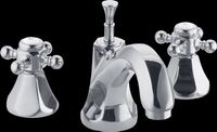 Faucets Bright Chrome Plated Brass, Widespread Faucet W/Nautical Cross Handles