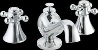 Faucets Bright Chrome Plated Brass, Widespread Faucet W/Nautical Cross Handles