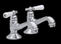 Faucets Bright Chrome, Porcelain Lever Handles