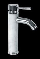 Faucets Chrome, Tall White Marble & Chrome Single-Lever Faucet