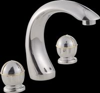 Faucets Solid Chrome Plated Brass,  Decorative Widespread Faucet w/Brass Accents