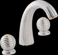 Faucets Solid Chrome Plated Brass,  Decorative Widespread Faucet w/Brass Accents