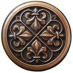 Fleur-de-Lis Cabinet Knob, Antique Copper