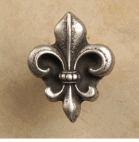 Fleur De Lis Pewter Cabinet Knob/Pull (Small)