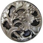 Florid Leaves Cabinet Knob, Satin Nickel