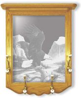 "Freedom" Eagle Etched Mirror Coat Rack