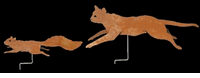 Garden Ornaments Rust Metal, Cat and Squirrel Set