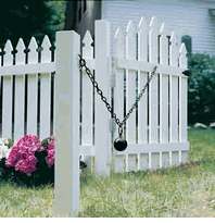 Gate Latches Black Cast Iron, Cannonball, 3" w/ 5 feet of chain, (gate closer)