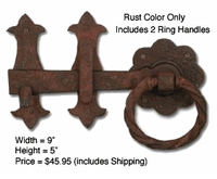 Gate Latches, Rusty Iron Ring Style Gate Latch