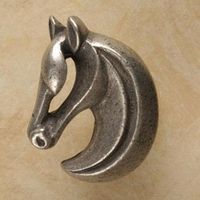 Gelding Horse Pewter Cabinet Knob/Pull (Left Face)