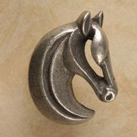 Gelding Horse Pewter Cabinet Knob/Pull (Right Face)
