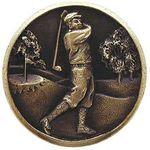 Gentleman Golfer Cabinet Knob, Antique Brass