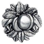 Georgia Peach Cabinet Knob, Brilliant Pewter