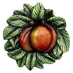 Georgia Peach Cabinet Knob, Hand Tinted Pewter