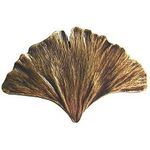 Ginko Leaf Cabinet Knob, Antique Brass