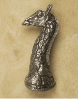 Giraffe Head Pewter Cabinet Knob/Pull (Left Facing)