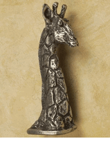Giraffe Head Pewter Cabinet Knob/Pull (Right Facing)