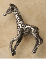 Giraffe Pewter Cabinet Knob/Pull (Left Facing)
