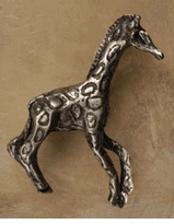 Giraffe Pewter Cabinet Knob/Pull (Right Facing)