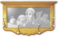 "Golden Memories" Dogs Etched Mirror Coat Rack