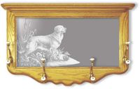 "Golden Retriever & Decoys" Etched Mirror Coat Rack