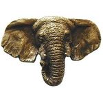 Goliath Elephant Cabinet Knob, Antique Brass