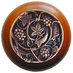 Grapevines Cherry Cabinet Knob, Antique Copper
