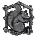 Grey Squirrel Cabinet Knob (Left Side/Faces Right), Antique Pewter