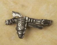 Gun Belt Pewter Cabinet Pull (Left Face)