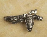 Gun Belt Pewter Cabinet Pull (Right Face)