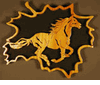 Handmade Idaho Woodcrafts, Running Horse/Maple Leaf
