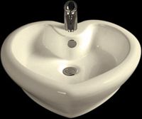 Heart Bone Vitreous China Over Counter Vessel Sink