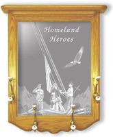 "Homeland Heroes" Firefighter Etched Mirror Coat Rack