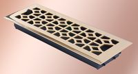 Honey Comb Styling Floor Register, 4" x 14" Solid Cast Brass Brass W/Damper