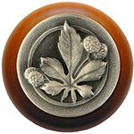 Horse Chestnut Cherry Cabinet Knob, Antique Pewter