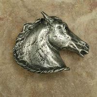 Horse & Rope Pewter Cabinet Knob/Pull (Right Face)
