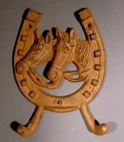 Horseshoe & Horses Cast Iron Coat Hanger