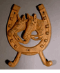 Horseshoe & Horses Cast Iron Coat Hanger