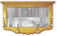 "Incoming Ducks" Etched Mirror Coat Rack