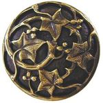 Ivy With Berries Cabinet Knob, Antique Brass