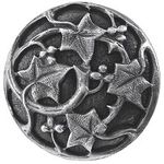 Ivy With Berries Cabinet Knob, Antique Pewter